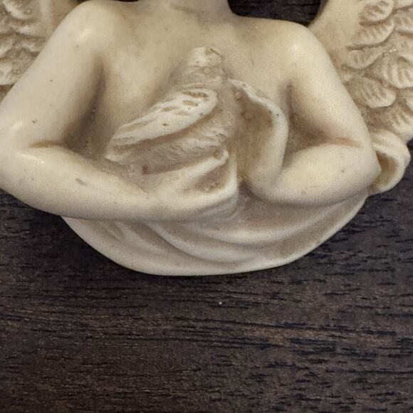 VTG Winged Angel Bust Holding Bird Old World Style Cherub Wall Decor Italian - Picture 4 of 11